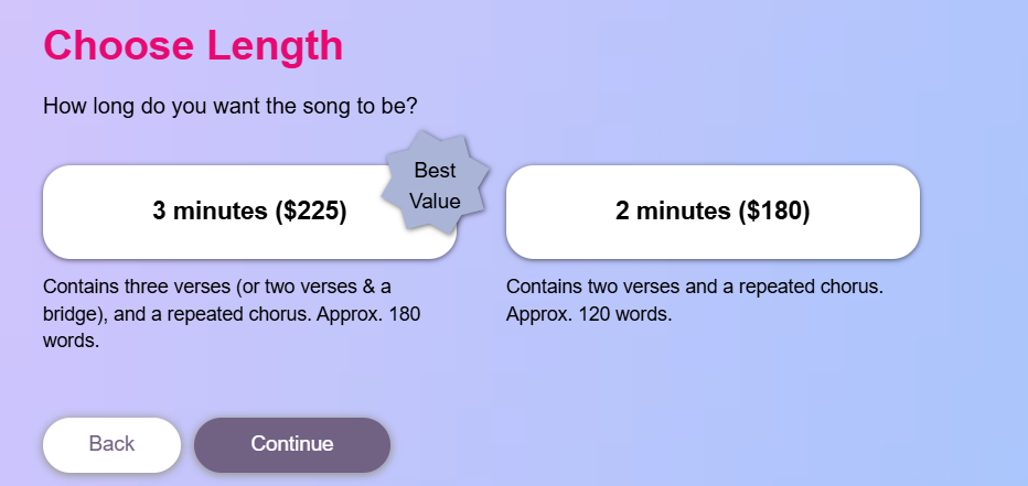 Songlorious Pricing